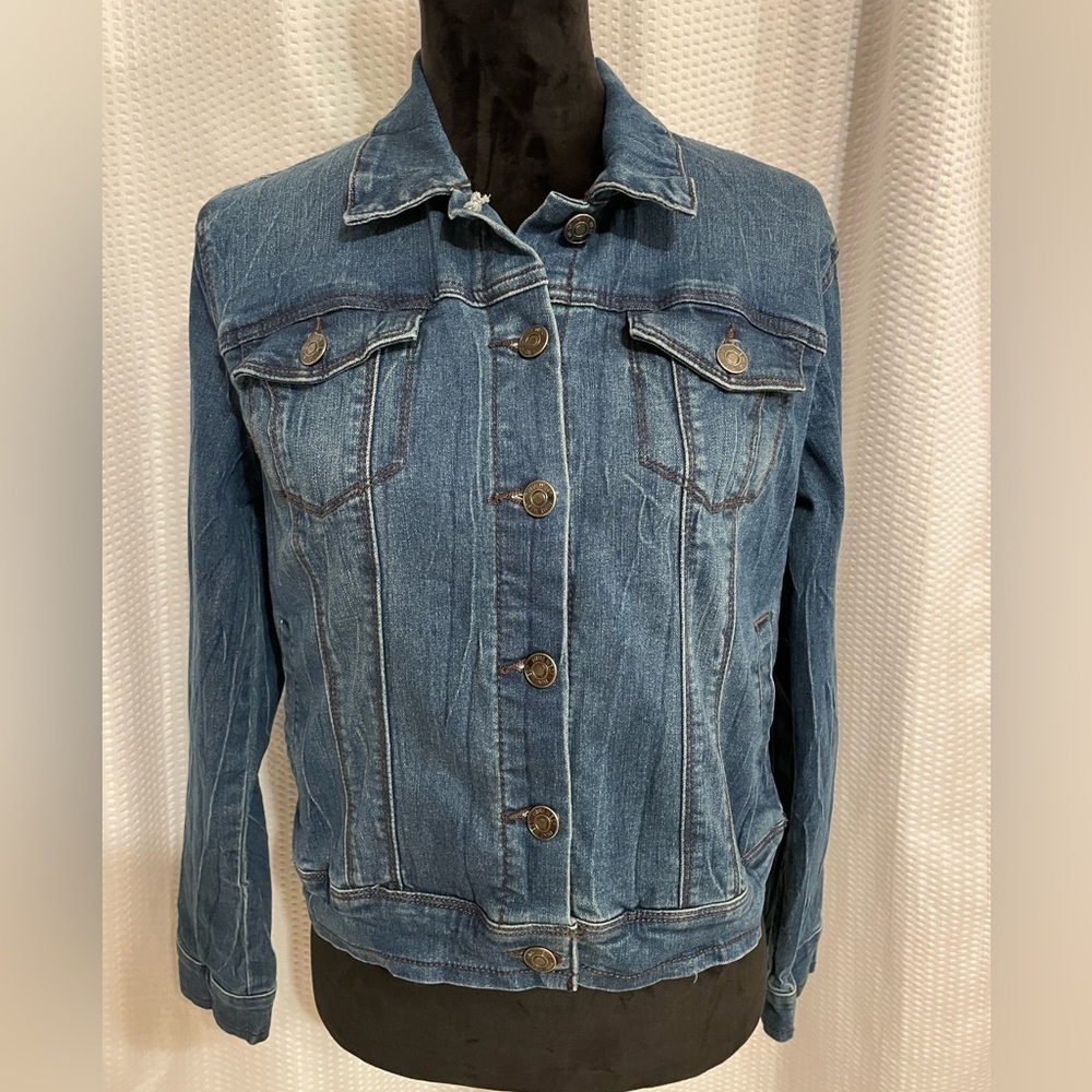 Nine West Button Down Denim Jean Jacket Size Small